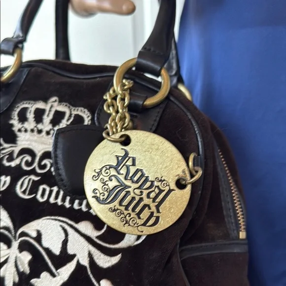 Juicy Couture ROYAL JUICY brown gold bowler bag purse Y2K - Picture 2 of 16